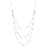 Triple Layer 2-Tone Ball Chain Necklace - Silver Gold / 21" - Necklaces - Ofina