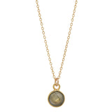 SALE - Tiny Bezel Stone Necklace (more colors) - Gold / Labradorite - Necklaces - Ofina