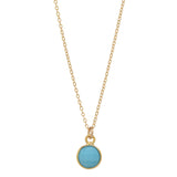 SALE - Tiny Bezel Stone Necklace (more colors) - Gold / Turquoise - Necklaces - Ofina