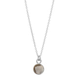 SALE - Tiny Bezel Stone Necklace (more colors) - Silver / Smoky Quartz - Necklaces - Ofina
