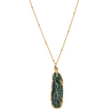 SALE - Feather Stone Necklace (more colors) - Abalone - Necklaces - Ofina