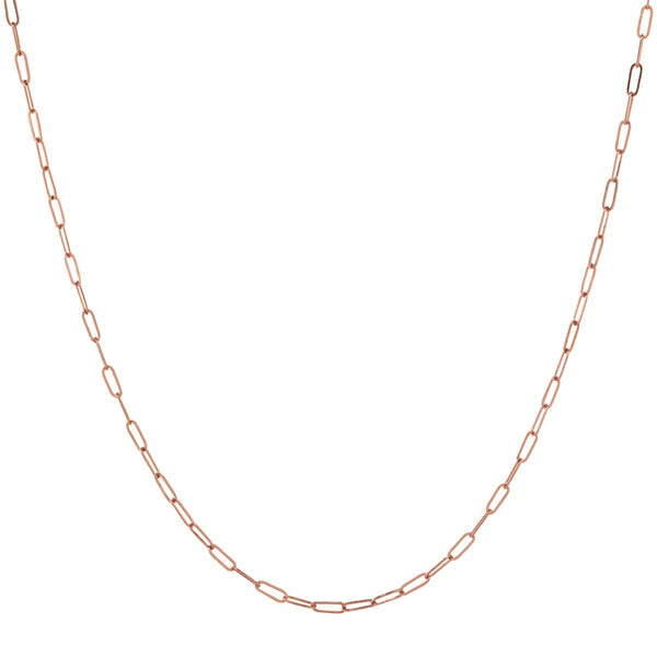 Thin Oval Link Chain Necklace - Rosegold / 14" - Necklaces - Ofina