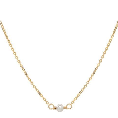 Tiny Pearl Choker - Gold - Necklaces - Ofina