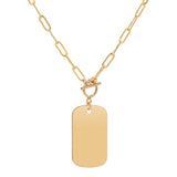 SALE - Medium Dog Tag Necklace w/ Toggle Clasp - - Necklaces - Ofina