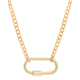 Curb Chain Carabiner Necklace - - Necklaces - Ofina