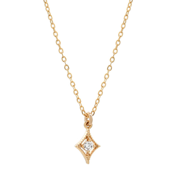 Textured Diamond CZ Necklace - - Necklaces - Ofina