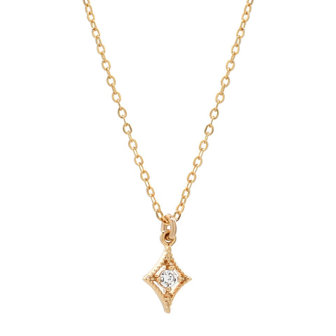 Textured Diamond CZ Necklace - - Necklaces - Ofina