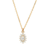 Tiny CZ Floral Necklace - - Necklaces - Ofina
