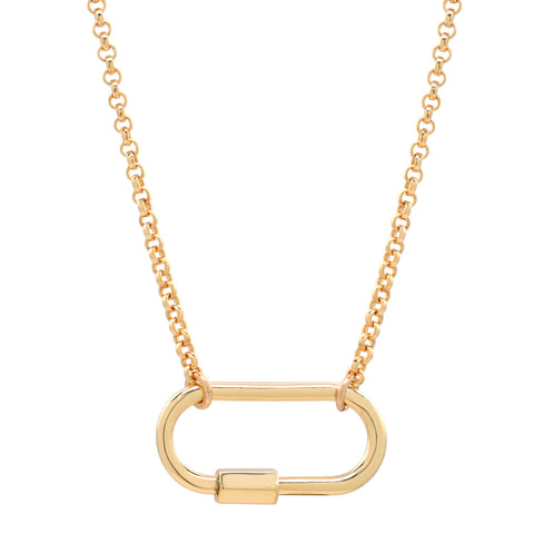 Rolo Chain Carabiner Necklace - - Necklaces - Ofina
