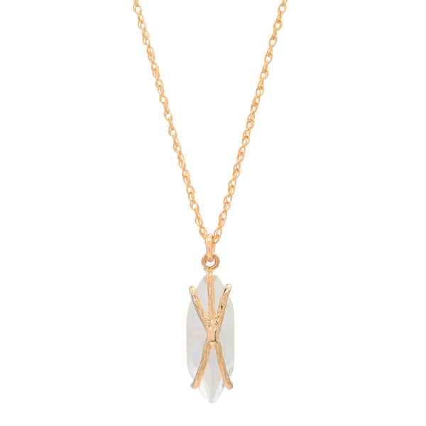 SALE - Marquise Moonstone Prong Necklace - - Necklaces - Ofina