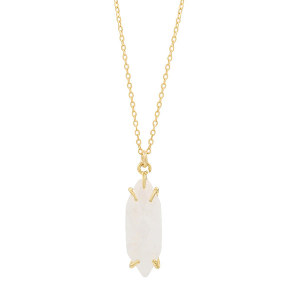 SALE - Marquise Moonstone Prong Necklace - - Necklaces - Ofina
