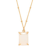 Moonstone Emerald Necklace - - Necklaces - Ofina