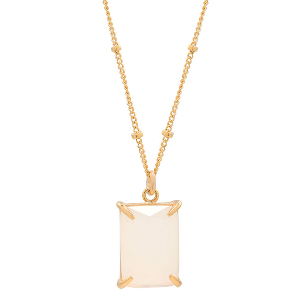 Moonstone Emerald Necklace - - Necklaces - Ofina