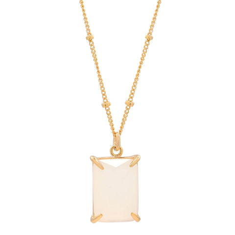 Moonstone Emerald Necklace - - Necklaces - Ofina