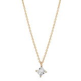 CZ Square Prong Necklace - - Necklaces - Ofina