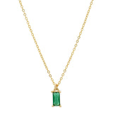 Tiny Green Emerald Necklace - - Necklaces - Ofina