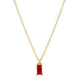 Tiny Red Emerald Necklace - - Necklaces - Ofina