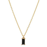 Tiny Black Emerald Necklace - - Necklaces - Ofina