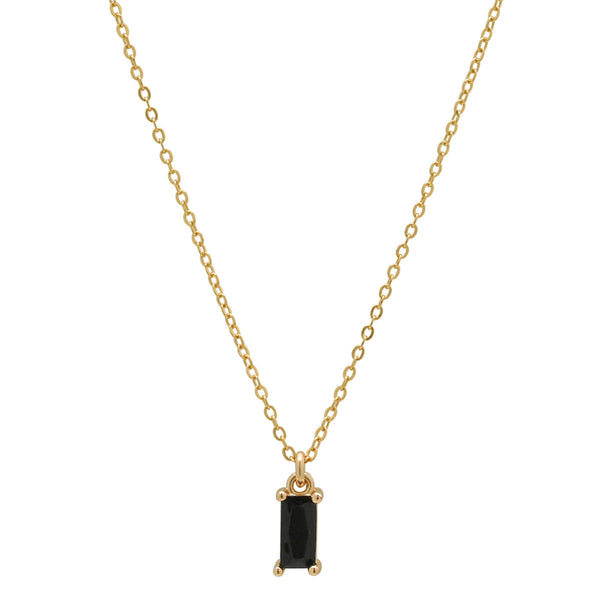Tiny Black Emerald Necklace - - Necklaces - Ofina