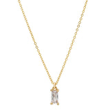 Tiny Emerald CZ Necklace - - Necklaces - Ofina