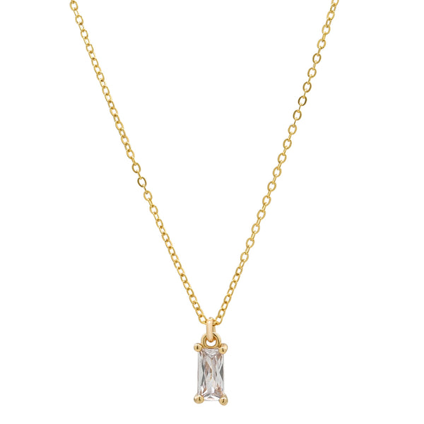 Tiny Emerald CZ Necklace - - Necklaces - Ofina