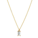 Tiny Light Blue Emerald Necklace - - Necklaces - Ofina