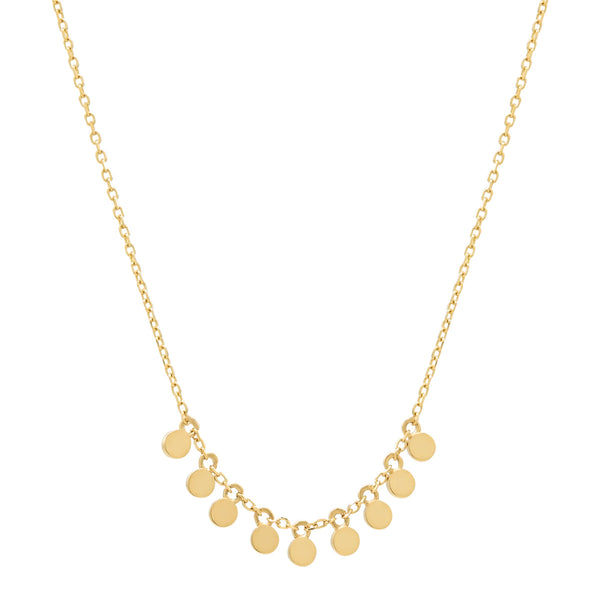 14k Solid Gold Tiny Multi-Disc Necklace - - Necklaces - Ofina