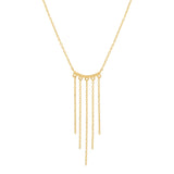 14k Solid Gold Fringe Necklace - - Necklaces - Ofina