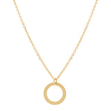 14k Solid Gold Circle Cutout Necklace - - Necklaces - Ofina