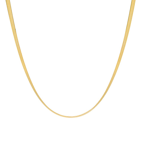 10k Solid Gold Thin Herringbone Necklace - - Necklaces - Ofina