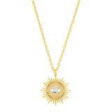 CZ Evil Eye Starburst Necklace - - Necklaces - Ofina
