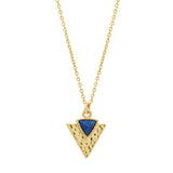 Lapis Triangle Spear Necklace - - Necklaces - Ofina