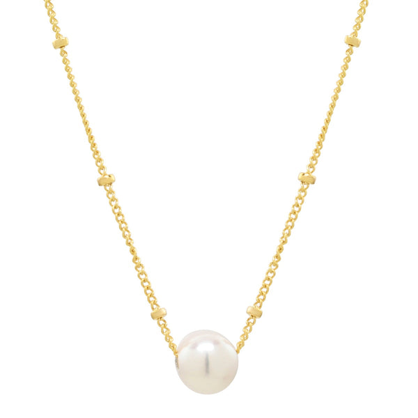 Floating Pearl Necklace on Ball Chain - - Necklaces - Ofina