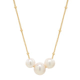 Triple Pearl Necklace - - Necklaces - Ofina