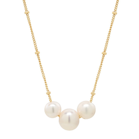 Triple Pearl Necklace - - Necklaces - Ofina