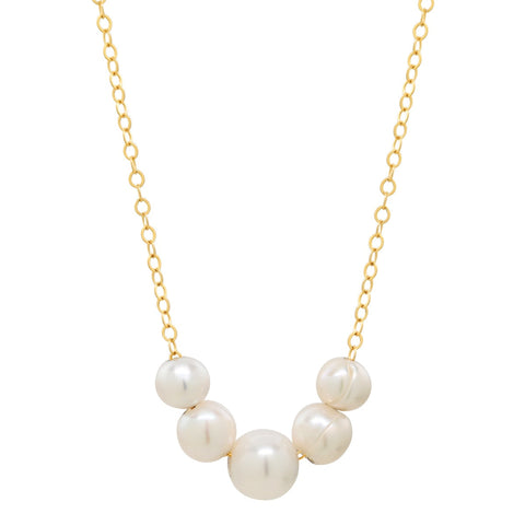Flowing Pearl Necklace - - Necklaces - Ofina