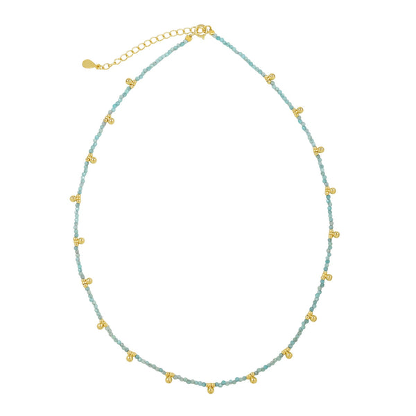 Amazonite & Beaded Nugget Necklace - - Necklaces - Ofina