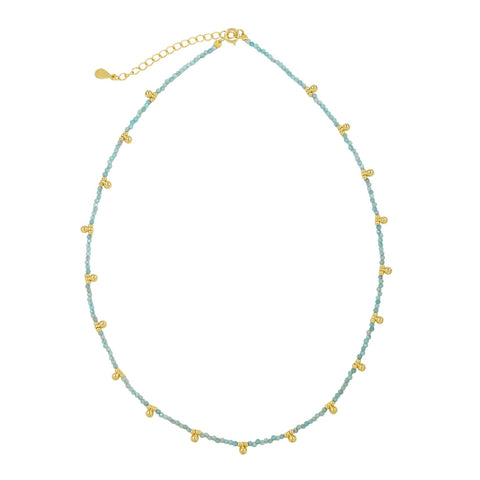 Amazonite & Beaded Nugget Necklace - - Necklaces - Ofina