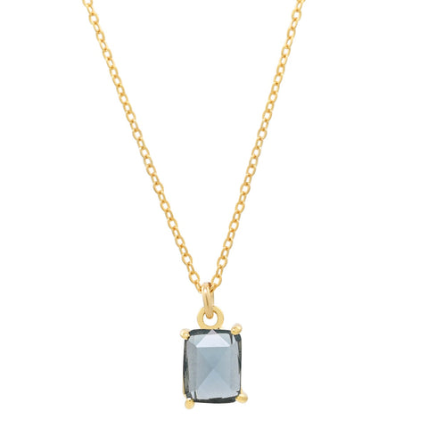 London Blue Topaz Emerald Necklace - - Necklaces - Ofina