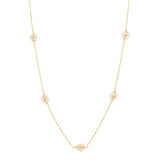 Multi-Daisy Pearl Necklace - - Necklaces - Ofina