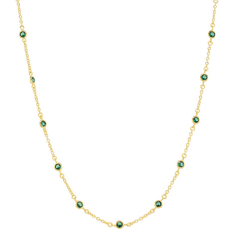 Tiny Multi-Emerald Choker - - Necklaces - Ofina