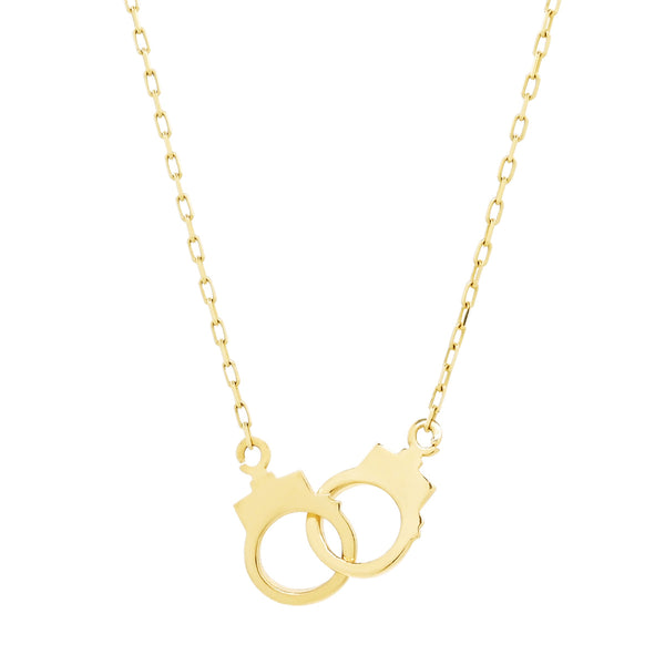 14k Solid Gold Handcuff Necklace - - Necklaces - Ofina