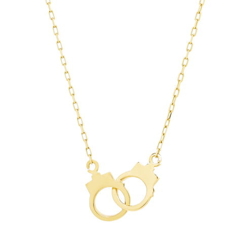 14k Solid Gold Handcuff Necklace - - Necklaces - Ofina