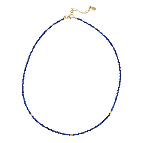 Lapis Lazuli + Gold Mix Choker Necklace - - Necklaces - Ofina