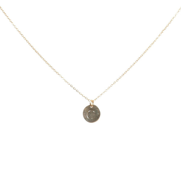 Monogram Necklace on Thin Chain - Gold / A - Necklaces - Ofina