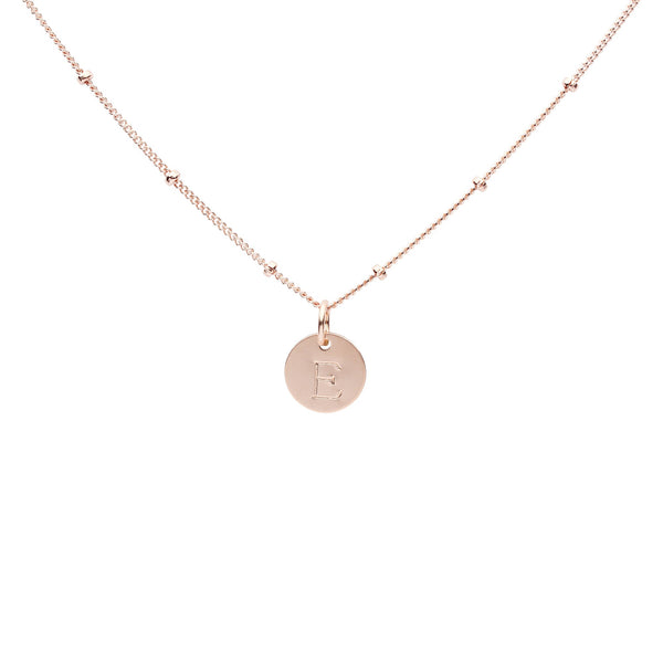 Monogram Necklace on Ball Chain - Rosegold / A - Necklaces - Ofina