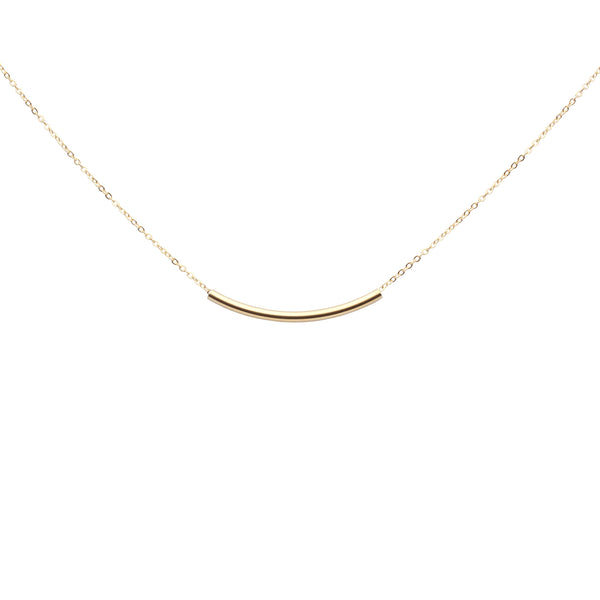 Curved Tube Necklace - Gold - Necklaces - Ofina