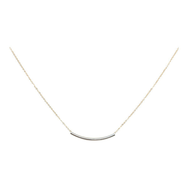 Curved Tube Necklace - Silver/ Gold - Necklaces - Ofina