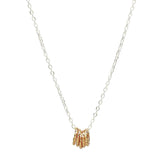 Twisted Circles Necklace - Gold Circles Silver Chain - Necklaces - Ofina