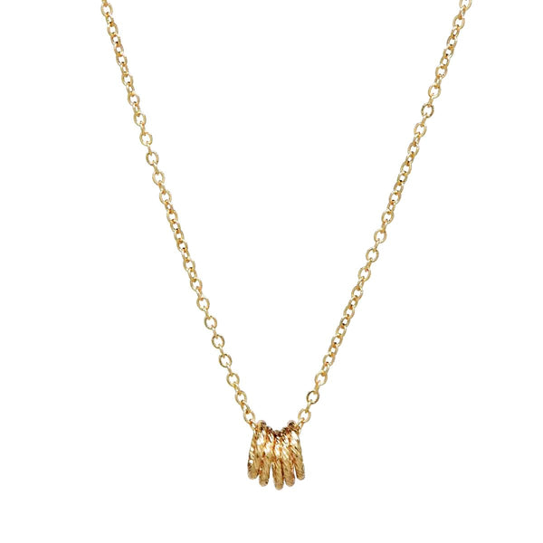 Twisted Circles Necklace - Gold - Necklaces - Ofina